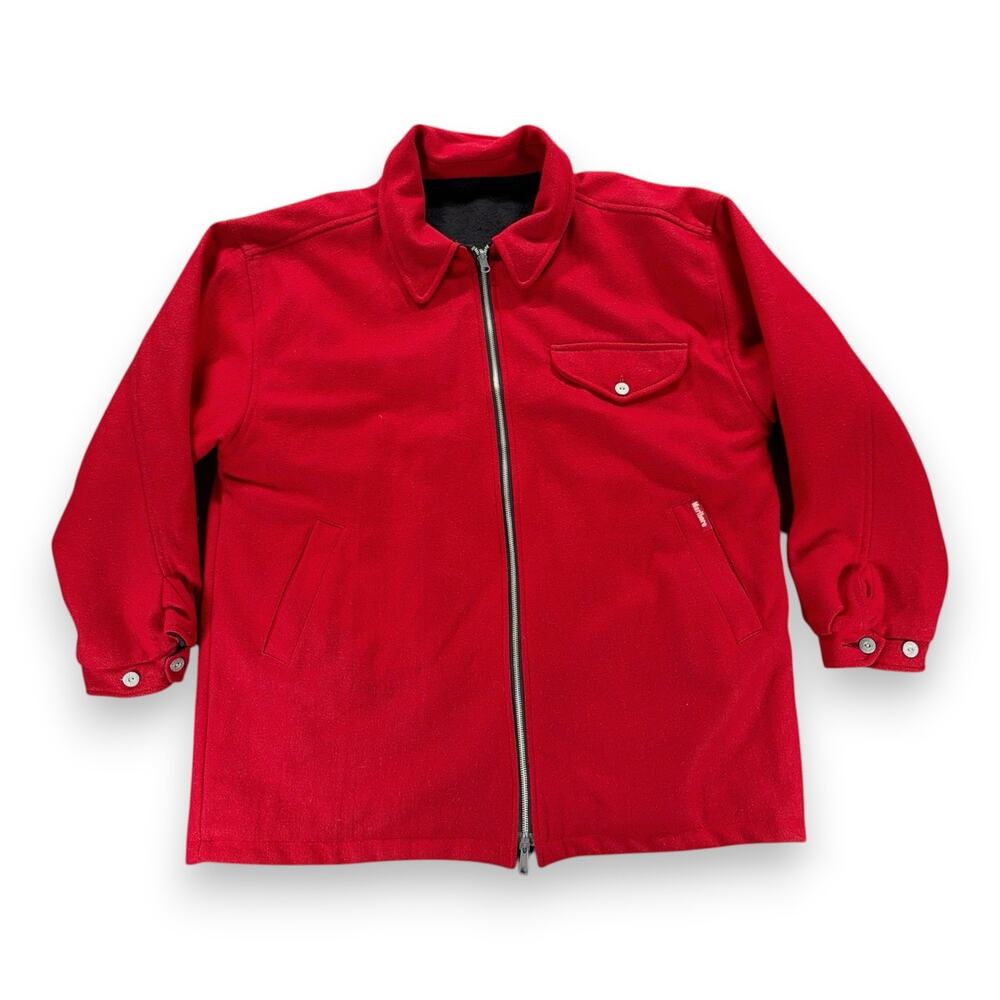 Vintage Marlboro Jacket Adult EXTRA LARGE Red Black Wool Nylon Reversible 90s